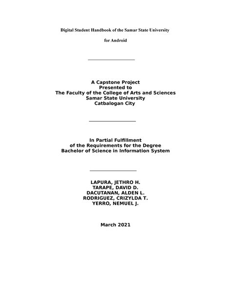 Digital Student Handbook of the Samar State University.